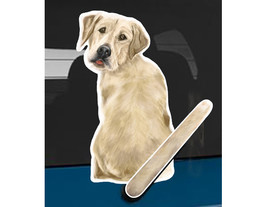 Yellow Lab dog rear window wiper wagging tail sticker - $12.99