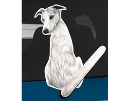 Whippet dog rear window wiper wagging tail sticker - £10.26 GBP