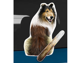 Sheltie or Shetland Sheepdog dog rear window wiper wagging tail sticker - £10.40 GBP