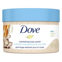 Dove Scrub Macadamia &amp; Rice Milk Reveals Visibly Smoother Skin Body Scrub Tha... - £12.35 GBP