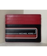 New Michael Kors Kent Tall card case Black / Crimson - €26,83 EUR