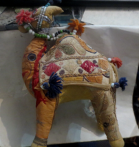 1950s Hand Embroidery Mirror Work India CAMEL Folk Art Rajasthan Gujarat 10&quot; - £66.96 GBP