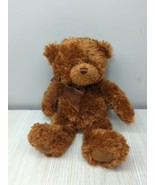 Gund Corin shaggy brown floppy teddy bear plush ribbon bow 15309 floppy - $10.09