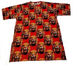 Red Traditional Lion Head Isiagu Ichie Men&#39;s Top Wt Chain Buttons.Flanne... - $101.00+