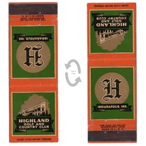 Vintage Matchbook Cover Highland Golf &amp; Country Club Indianapolis Indian... - £7.81 GBP