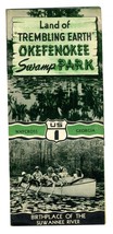 Okefenokee Swamp Park Brochure 1950&#39;s Waycross Georgia Land of Trembling... - $21.84