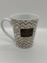 Godiva 2014 Gold and White Chevron Design Coffee/ Hot Chocolate Mug Secr... - £4.66 GBP