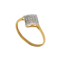 0.08 CT Natürlich Diamant Quadratisch Traube Verlobungsring 14K Gelb Vergoldet - £92.82 GBP