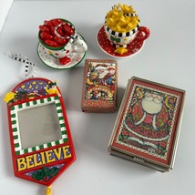 Mary Engelbreit Christmas Lot Trinket Box Ornaments Believe Plaque Holid... - $645.68 MXN