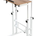 Siducal Mobile Stand Up Desk, Adjustable Laptop Desk With Wheels, Vintag... - £66.67 GBP