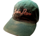 John Deere Script Spell Out Embroidered Adjustable Cap Trucker Hat USA Farm - £9.78 GBP