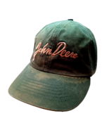 John Deere Script Spell Out Embroidered Adjustable Cap Trucker Hat USA Farm - £9.78 GBP