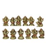 Set of 12 Hindu Elephant God Ganapati Ganesha In Baby Form Miniature Fig... - $818.71 MXN