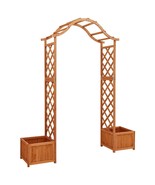 Wooden Garden Arch Natural Wood Solid Firwood Large - $232.99