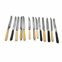 Bakelite Silverware Knives Mixed Lot 13 Various Colors Conditions Stainless - $16.22 CAD
