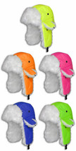 Winter Hat Neon Faux Fur Aviator-Stye Adult 100% Polyester, 5 Color Choices NEW - £7.07 GBP