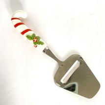Vintage Cooks Tools Cheese Slicer Plane Stainless Ceramic Christmas Candy Cane - £10.24 GBP