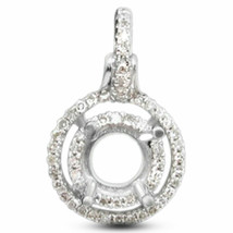 0.45Ct Lab-Created Moissanite holds 6mm Semi Mount Pendant 925 Sterling Silver - £73.87 GBP