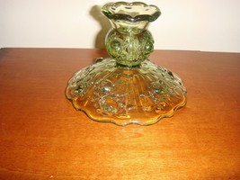 Fenton Candlestick Colonial Green Rose - £9.44 GBP