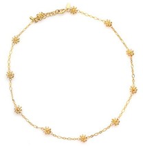 Christmas sale Girls Necklace -unique golden flower handmade Swiss Jewelry - $39.12