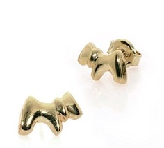 Christmas sale puppy small girls earings Dog Gold or Rhodium Plated jewelry - $22.11