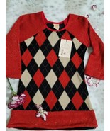 NWT Mia Belle Baby Couture 3T Girls Long Sleeve Argyle Tunic Top - $17.81