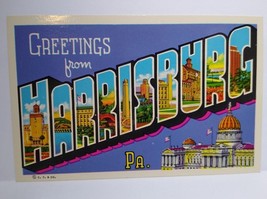 Harrisburg Postcard Large Letter Greeting From Pennsylvania Chrome Curt Teich - £7.27 GBP