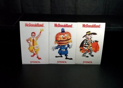 MCDONALD&#39;S MCDONALDLAND STENCILS 1973 vintage set/ 3 RARE lot Hamburgler... - £14.16 GBP