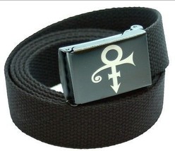 Prince Artist Symbol Black Canvas Belt Logo - £30.37 GBP