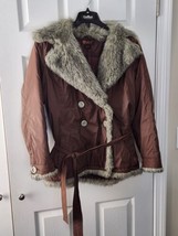 Ariat Women’s XL Button Up Faux Fur Lined Winter Brown Coat - £27.60 GBP