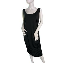 SBETRO Black Tank Dress Ruched Bodycon Casual Midi Dress 2XL - $17.99