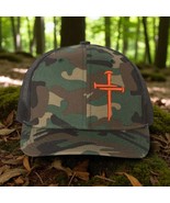 Jesus Christ Christian 3 Nail Cross Camo 112 Mesh Back hat &amp; Challenge Coin - $26.72