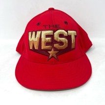 Vintage Adidas NBA Allstar Game LA The West Fitted Hat Cap Red M Embroid... - $10.84
