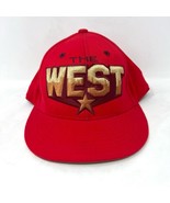Vintage Adidas NBA Allstar Game LA The West Fitted Hat Cap Red M Embroid... - $10.84