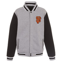 MLB San Francisco Giants  Reversible Full Snap Fleece Jacket  JHD  2 Front Logos - £95.61 GBP