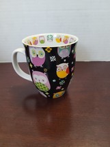 OWLS Mug By Creative Tops Ltd Ceramic Black Colorful 4.25&quot; 16 oz Sunny M... - $13.95