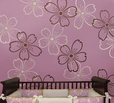 Stencils Flower Power 2pc LG, Reusable stencils better than wallpaper - £27.50 GBP