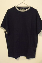 Mens St Johns Bay NWT Navy Blue Gray Trim Short Sleeve Cotton T Shirt Si... - £10.34 GBP