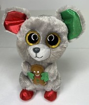 Ty Beanie Boos MAC Mouse Plush Stuffed Animal Cookie Gray Xmas w/ Tags 2... - £4.73 GBP