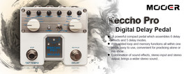 MOOER Reecho Pro Digital/Analog Delay Guitar Pedal Tap Stereo Ping Pong ... - £109.04 GBP