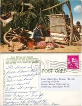 Navajo Native American Woman Rug Weaver Loom 1965 VTG Postcard - $9.40