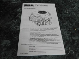 Kohler 7000 KT715-KT745 Owners Manual - $5.99