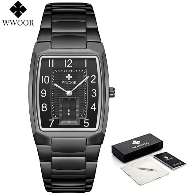 Fashion Men Watch  Luxury  Square Watches For Men stainless steel Waterproof Qua - £26.37 GBP