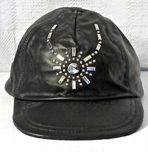 Hatquarters USA Genuine Black Leather Baseball Cap Embellished w/Studs &amp;... - £24.28 GBP