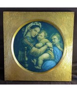 Vintage Religious Print Framed The Madonna of the Chair by Rafeal Christ... - $120.99 CAD