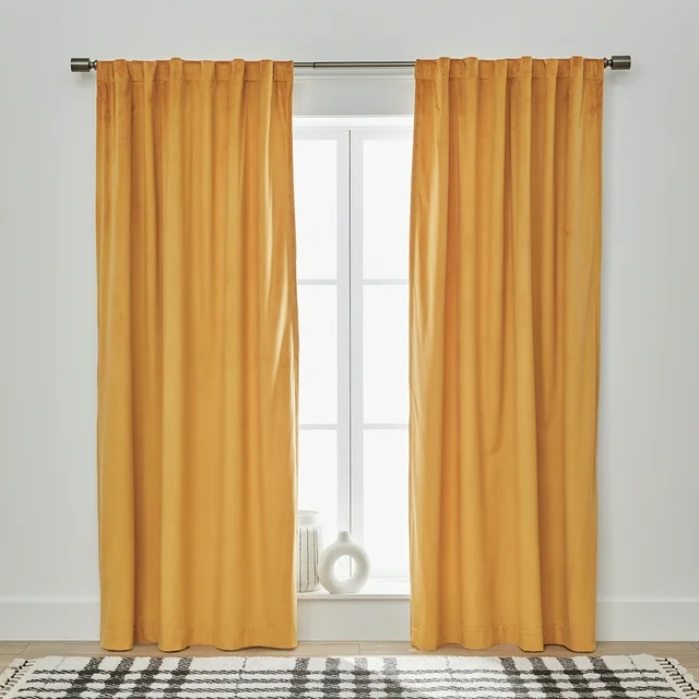 Better Homes &amp; Gardens Golden Velvet Rod Pocket 100% Blackout Curtain, 5... - $15.98