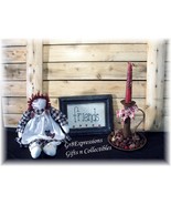 PRiMiTiVe Framed Stitchery~FRIENDS w/COLONIAL RED STARS - £6.73 GBP