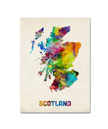 Trademark Fine Art Scotland Watercolor Map Canvas by Michael Tompsett  3... - £78.93 GBP