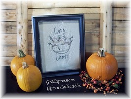 P Ri Mi Ti Ve Framed Stitchery Fall/Halloween &quot;Candy Corn&quot; - £12.95 GBP