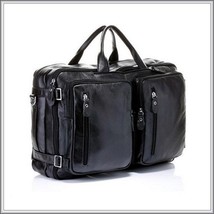 European Leather Office Coach Bag Tote Travel Duffle Zipper Handel Strap Luggage - £232.49 GBP
